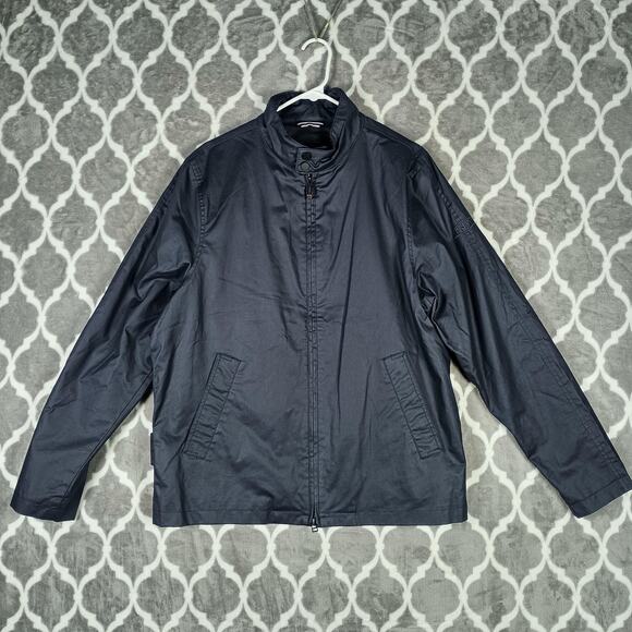 Jaguar Jacket Mens Large Navy Windbreaker Driver Graphic Lined Automotive Racing - Picture 2 of 16